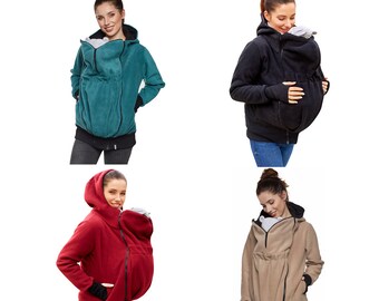 Tragejacke Umstandsjacke und Jacke in einem Fleecejacke 3in1 Umstandsmode Tragemode Modell: BERGAMI ZIP FLEECE von be mama!