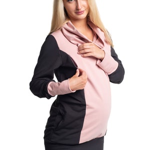 Nursing sweater maternity sweater women's sweater 3in1 cotton nursing shirt maternity fashion nursing fashion sweatshirt large sizes Model: NELLA from be mama image 10