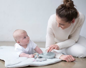 Beissring aus Holz und Baumwolle Zahnungshilfe Greifling Beißring Kauring Ring Greifring von MOTHERHOOD