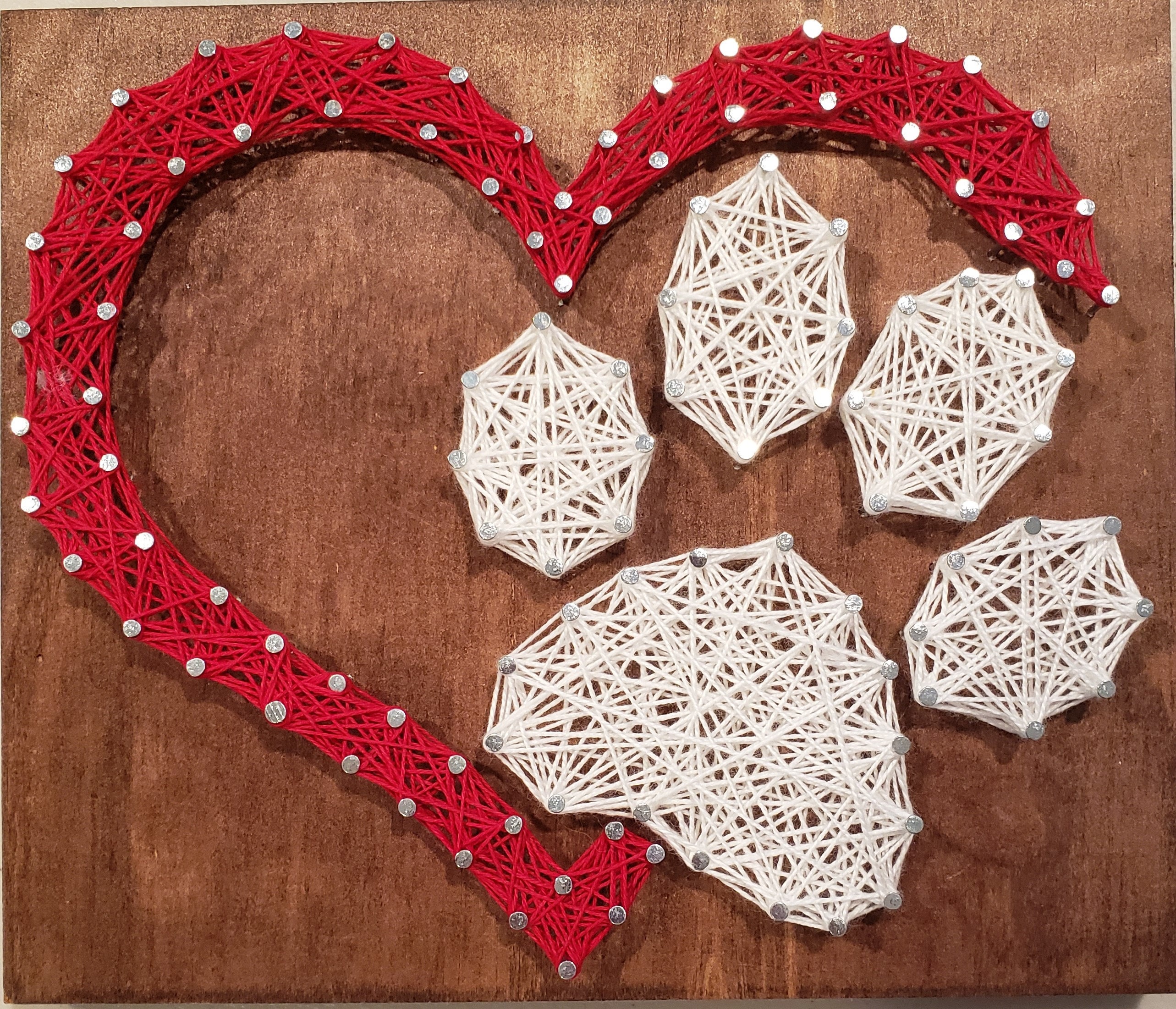 Heart and Pawprint String Art | Etsy