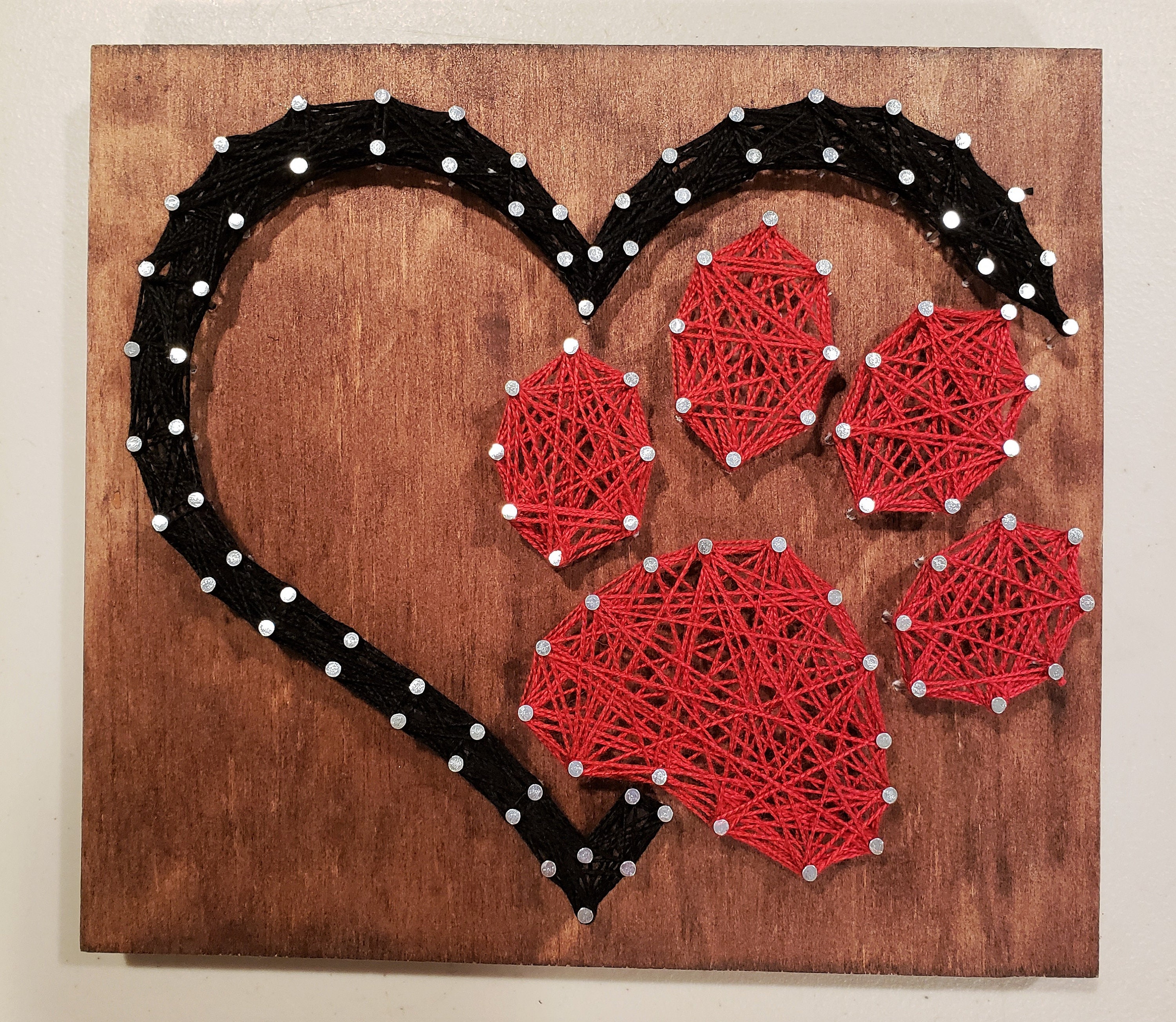 Heart and Pawprint String Art | Etsy