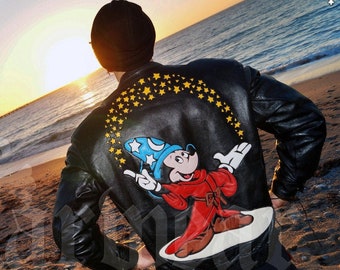 Tom and Jerry 80s 90s Cartoon Leather Pilot Vintage Hip Hop Bomber