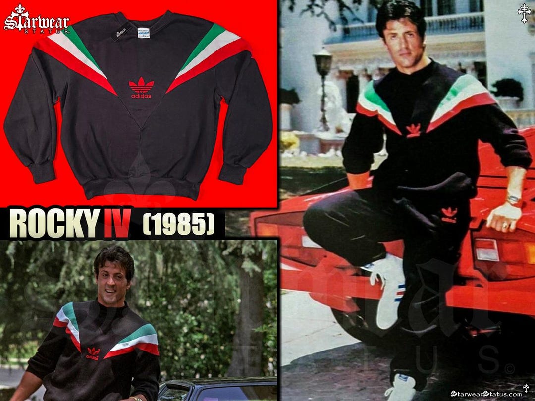 Very Rare! Vintage 80s Adidas Rocky IV Movie Mock Neck