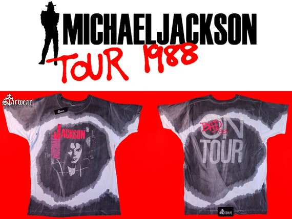 Vintage 80s Michael Jackson BAD on Tour (1988) T-shirt Size Med 
