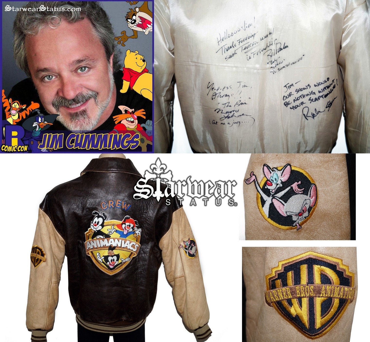 Vintage 90s ANIMANIACS Crew Member Pinky and the Brain Hand Vintage 90s ANIMANIACS Crew Member Pinky and the Brain Hand