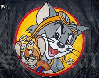 Tom and Jerry Fringe Cartoon Corner Leather Jacket - Maker of Jacket