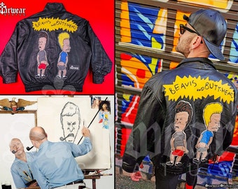 Beavis and Butthead Creator 'Mike Judge Owned' MTV Animation Crew Jacket | Vintage 90's Cartoon TV Show Leather Bomber Jacket (Holy Grail!)