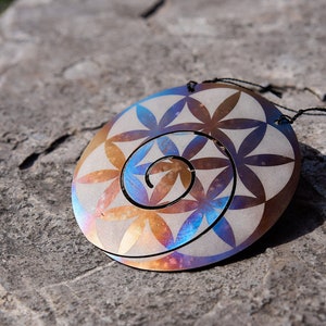 Pocket Gong Disk Flower of Life, Relaxing Sound, Meditation Instrument, Metal Gong for Sound Healing, Premium Quality for Yoga Therapy Gong