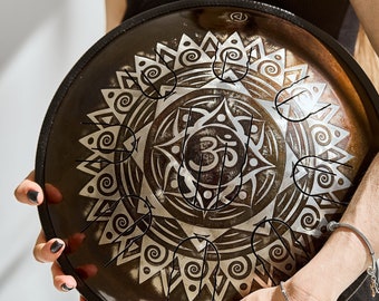 Mandala Stahlzungentrommel 14", Klangheilung, 440/432 Hundertz).