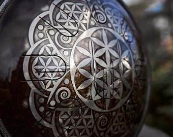 Flower of Life Steel Tongue Drum 14-Inch – Sound Healing, Meditation