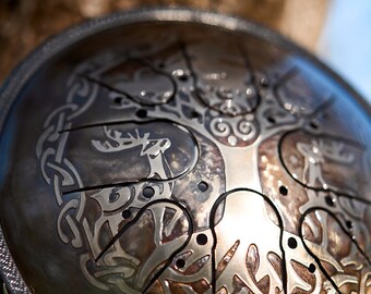 Tamburo Armonico In Acciaio Da 10 Pollici - 11 Note Con Mazzuolo, Borsa E Guida - Perfetto Per Meditazione, Yoga E Sound Healing