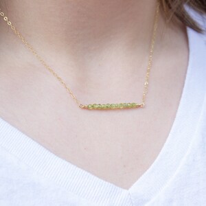 Peridot Bar Necklace