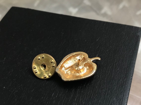 Vintage Jubilee Golden Apple Lapel Pin View 5