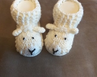 Gehäkelte Babyschue "Lamm",Neugeborene Geschenk