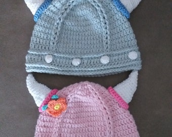 Gehäkelte Baby/Kind Helm  Wikinger ,Weinachtgeschenk, Fotografieren, für Er und Sie, Merinowolle