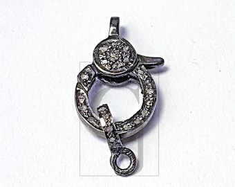 Gold Vermeil Charms Silver Findings Charms Real Pave Braclet Charms- Rose Gold Charms Pave Diamond Sqaure Charms 925 Sterling Silver
