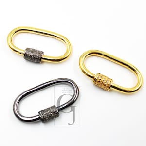 Carabiner clasp, 18k gold vermeil connector, High quality jewelleryLucid  Leah