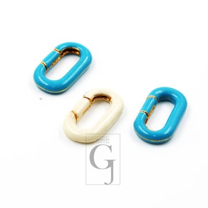 Enamel Necklace Clasp: Handmade Brass Jewelry Lock (25mm)