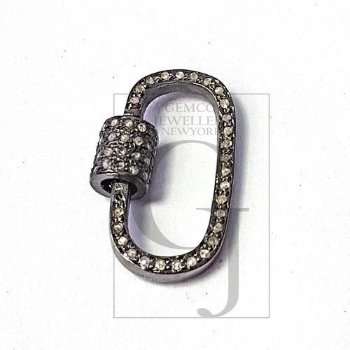 Pave Diamond Clasp Rose Cut Diamond Clasp 925 Sterling Etsy