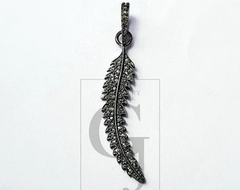 Latest leaf designerRosecut pave diamond pendant 925 sterling silver handmade finish beautiful diamond jewelry pendant