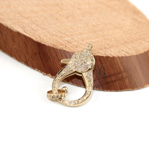 14k Gold Lobster Clasp Pave  White Diamond Handmade Gold Jewelry Making Supplies