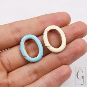Enamel Necklace Clasp Lock | 25mm Handmade Brass Jewelry Clasp | Fashionable Enamel Lock for Necklaces | DIY Jewelry Supplies