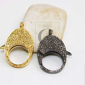 Fashionable Rosecut pave diamond lobster design  clasps 925 sterling silver handmade finish diamond clasps jewelry making supplies