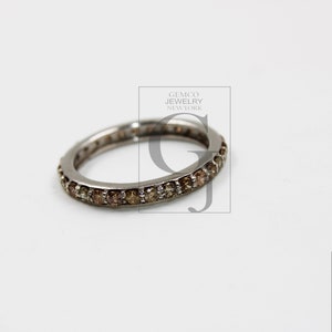Beautiful brilliant full cut diamond stag ring designer Rosecut pave diamond rings 925 sterling silver handmade silver finish diamond ring