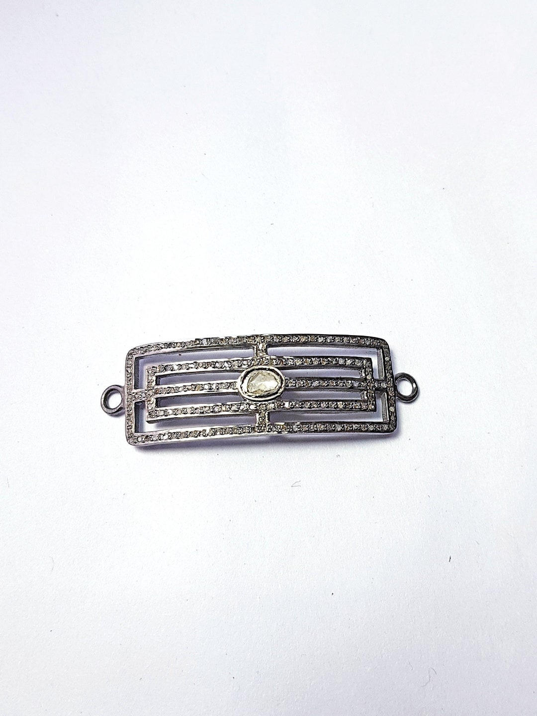 Connecteur Pour Bracelet En Argent 925 Et Diamants Polki - Fait Main En Inde - Neuf