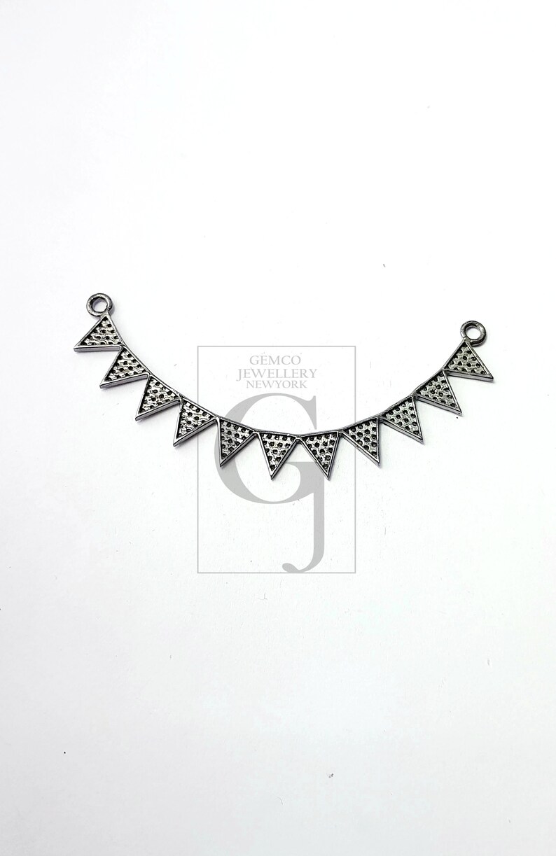 Beautiful pyramid triangle design Rosecut pave diamond pendant 925 sterling silver handmade finish diamond jewelry pendant necklace