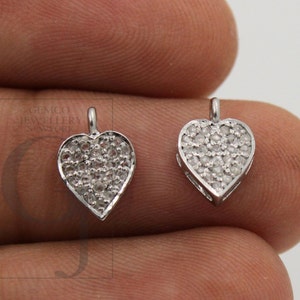 Handmade Sterling Silver Heart Pendant: Rosecut Diamond Love Charm