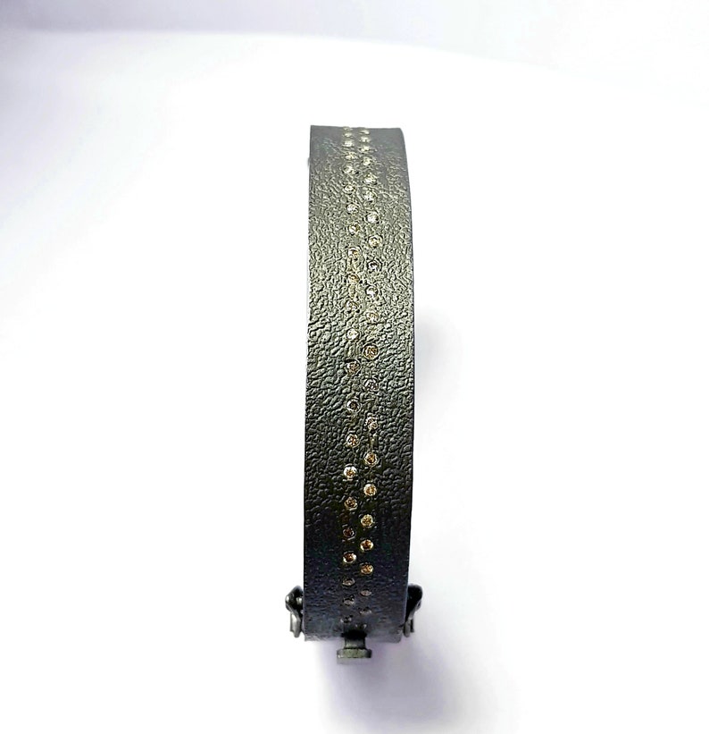 Uniqe handmade Rocecut pave diamond bangle 925 sterling silver rough frostik finish