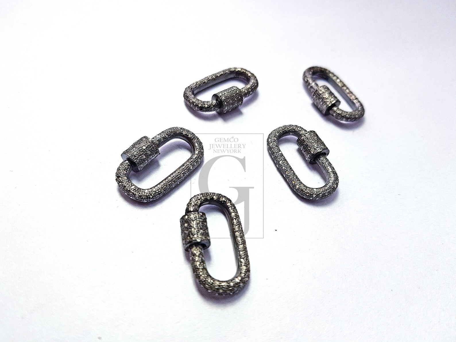 Pave diamond clasp 925 sterling silver beautiful oval diamond Etsy