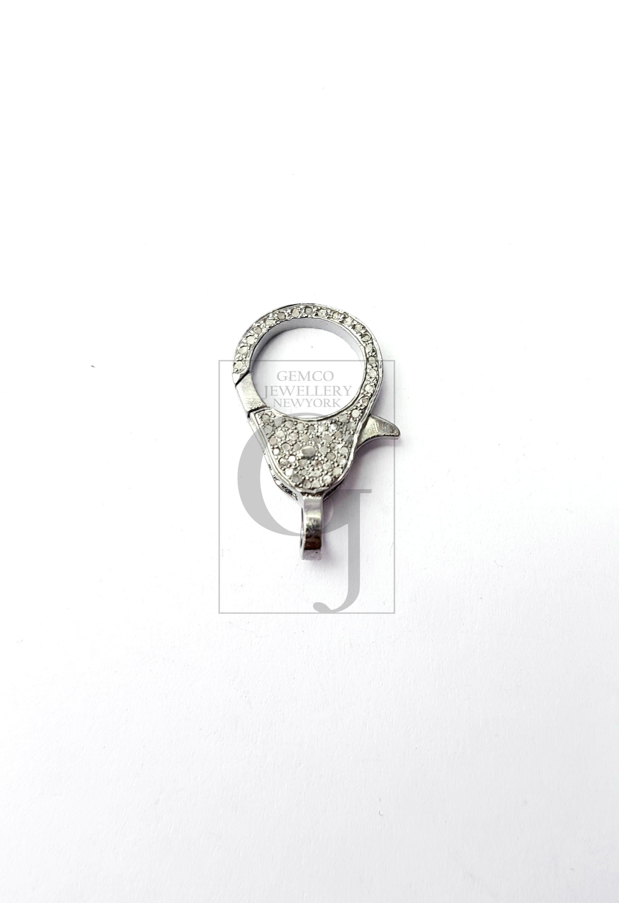 Pave diamond claspdiamond lobster clasp 925 sterling silver Etsy