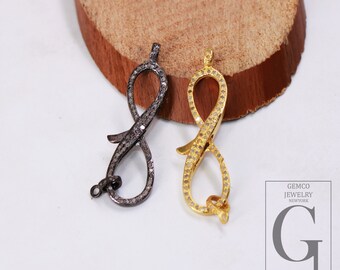 Pave Diamond Lobster Clasp: 925 Sterling Silver Handmade Jewelry Findings