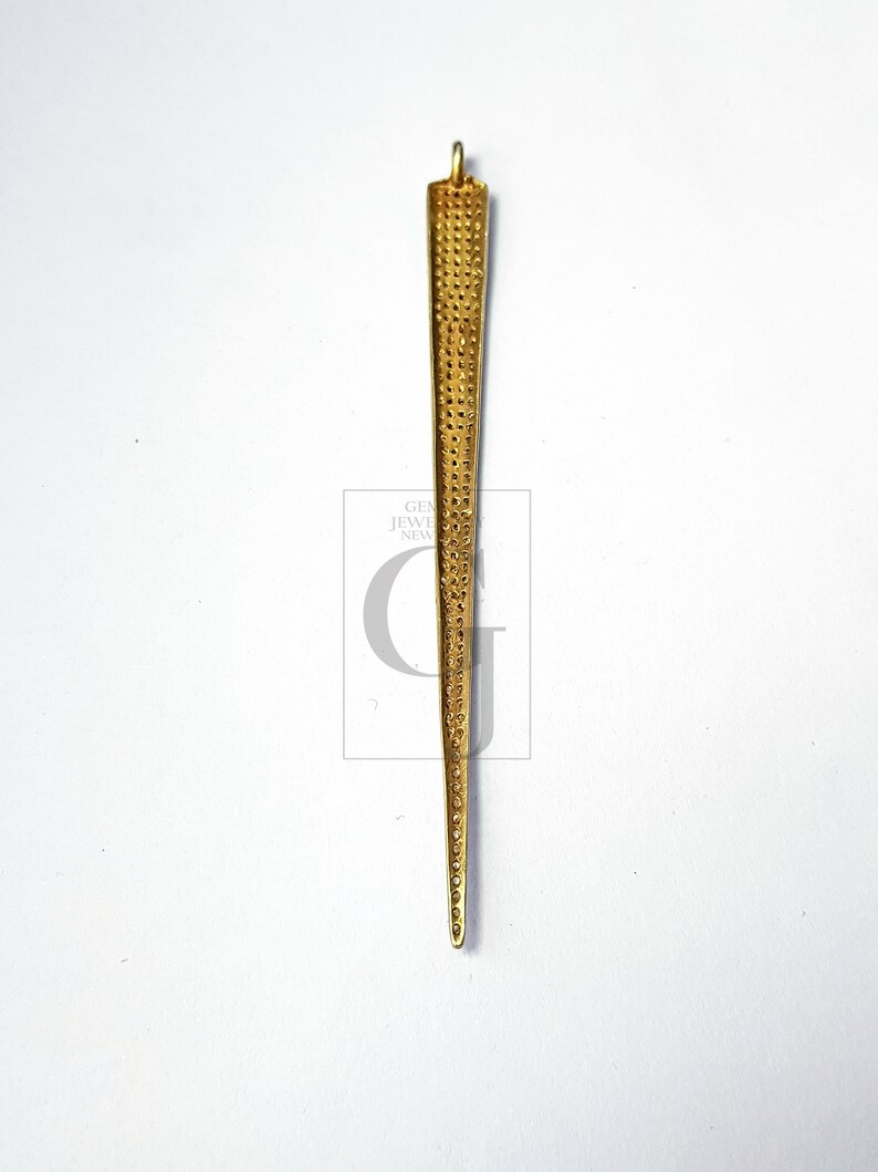 Pave diamond rosecut pendant 925 sterling silver pendant handmade diamond pendant beautiful spike design pave diamond pendant charm