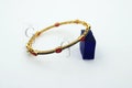 Ruby Diamond Bangle, Pavé Rosecut Diamond 925 Sterling Silver Yellow Gold Vermeil Bracelet