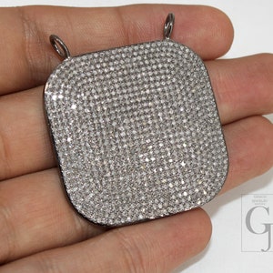 Antique Look Designer Rosecut Pave Diamond Pendant 925 Sterling Silver Handmade Finish Diamond Charms Necklace Pendant