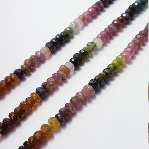Multi Tourmaline Beads Faceted Roundel Beads 13"Strand Tourmaline Beads 3mm-5mm AAA Quality Wholesale Watermelon Round Shape Bead Tourmaline