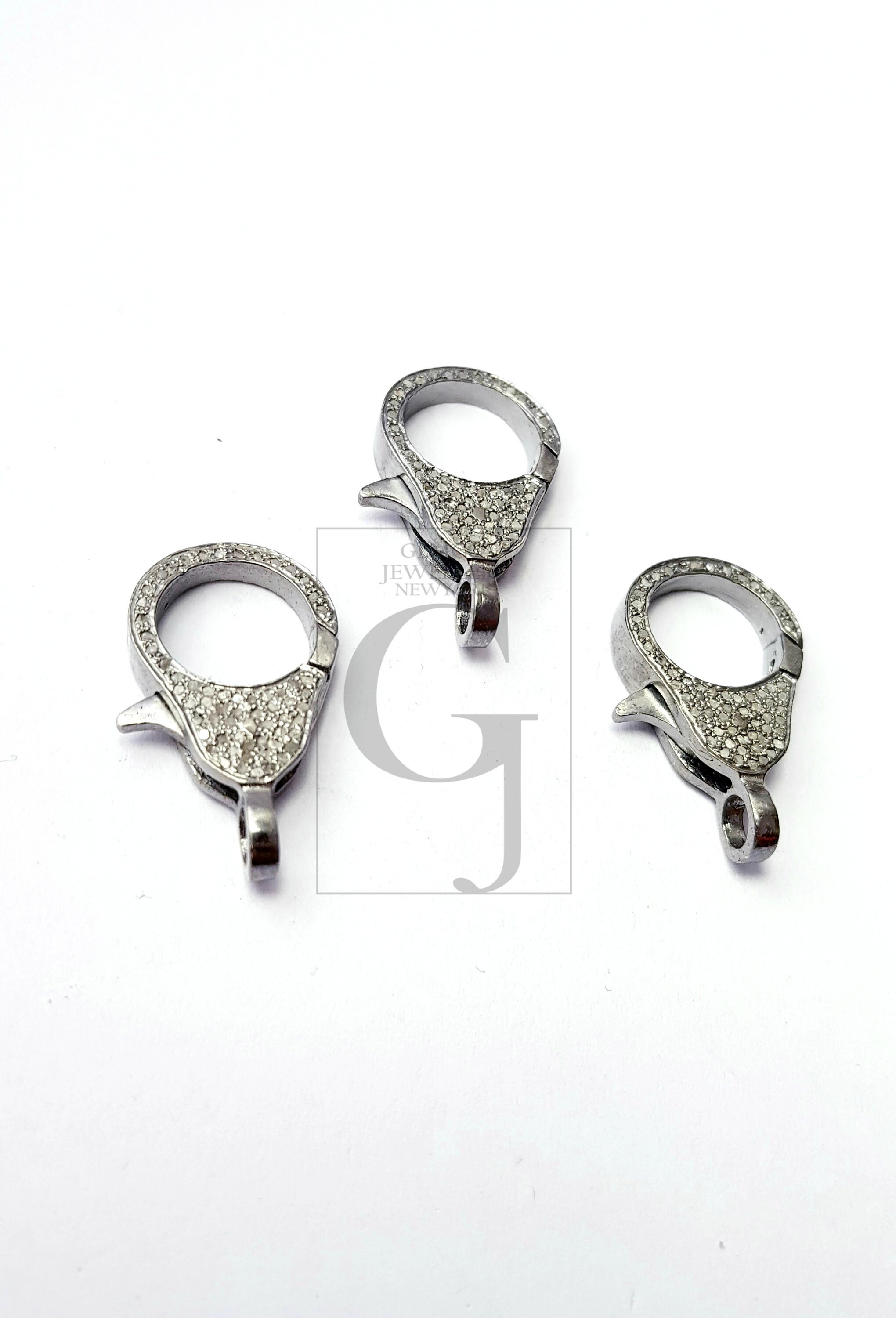 Pave diamond claspdiamond lobster clasp 925 sterling silver Etsy