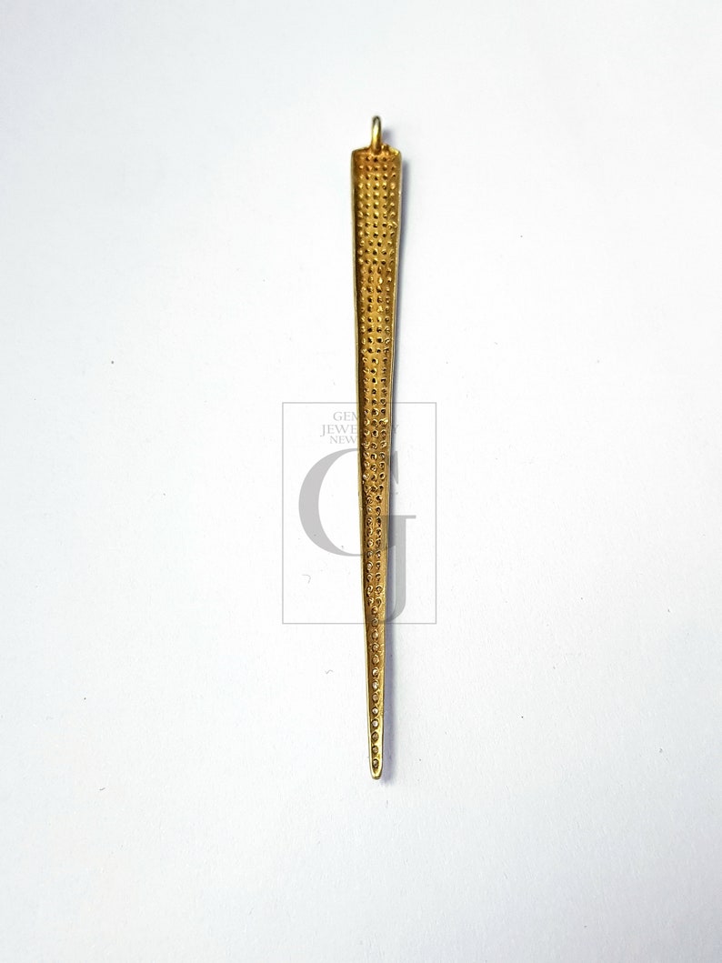 Pave diamond rosecut pendant 925 sterling silver pendant handmade diamond pendant beautiful spike design pave diamond pendant charm