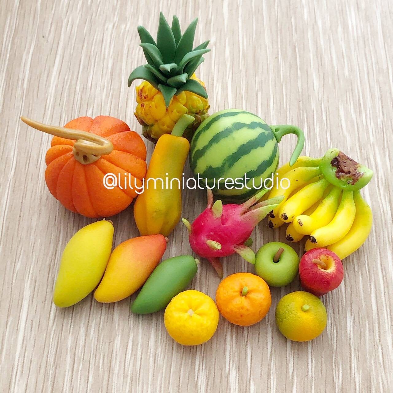 New Miniature Fruits Total of 14 pieces Etsy