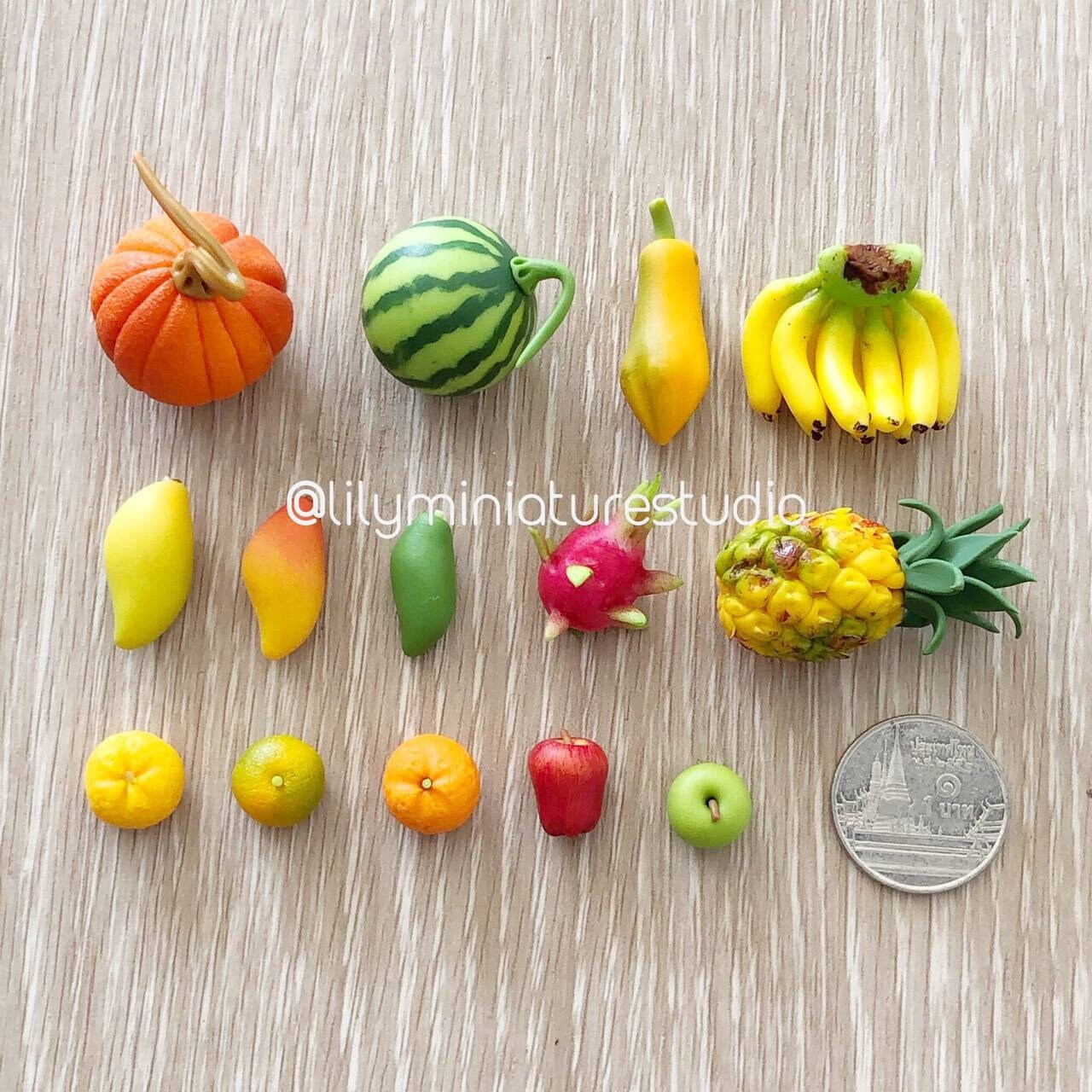 New Miniature Fruits Total of 14 pieces Etsy