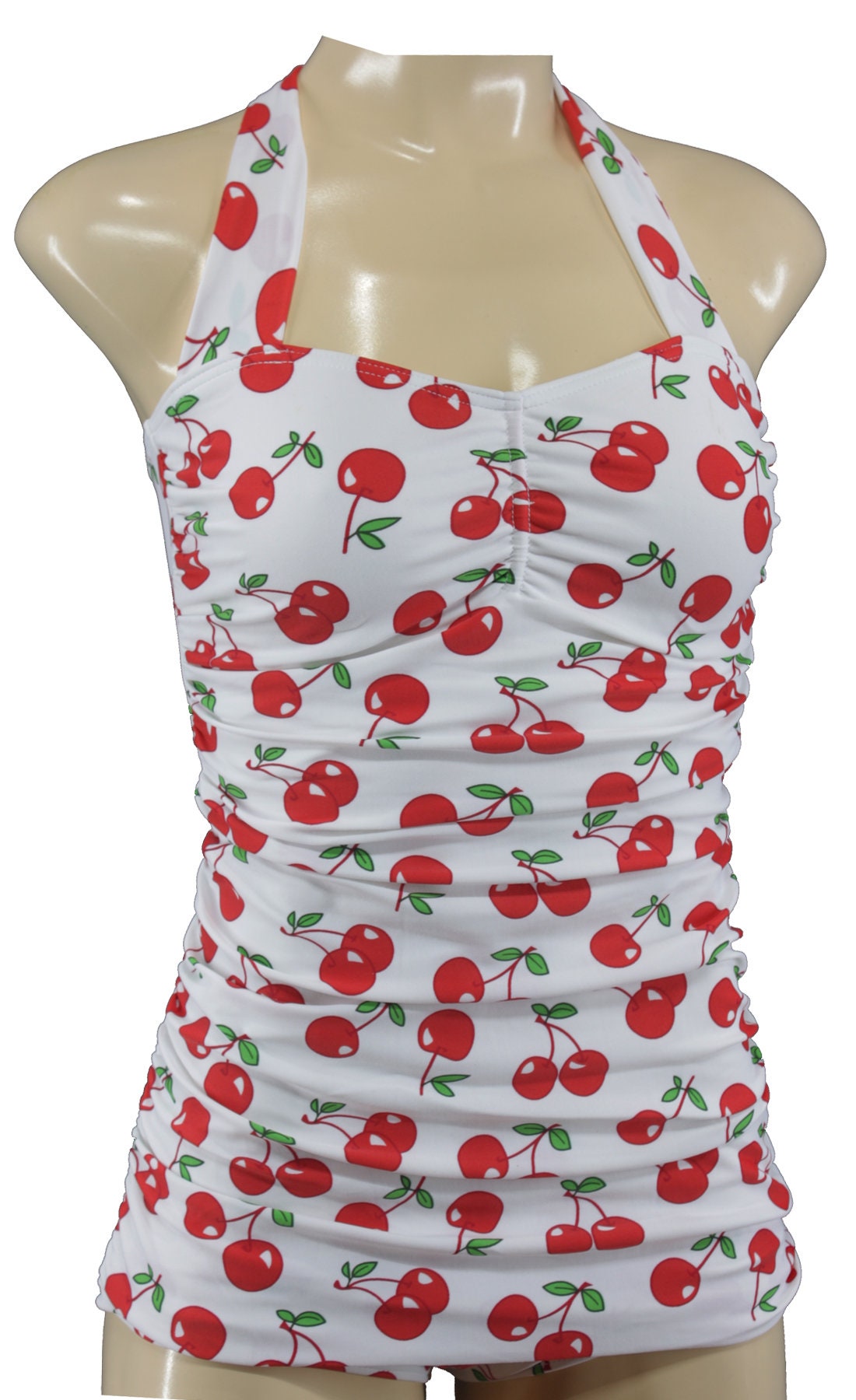Rockabilly Retro Swimsuit with Cherries cherry Belly Way Etsy