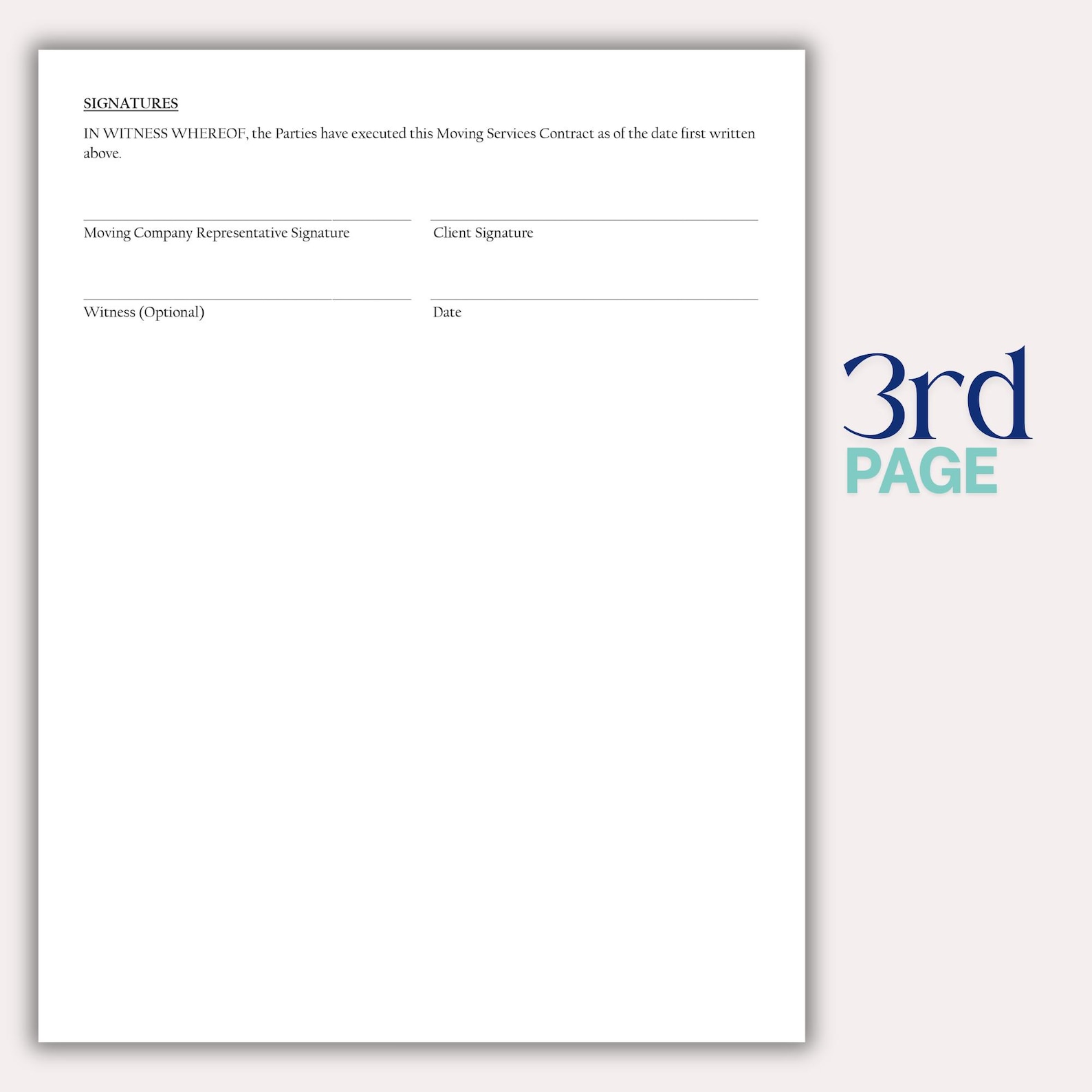 Work Relocation Contract Moving Services Contract Template, Professional Transportation Services ...