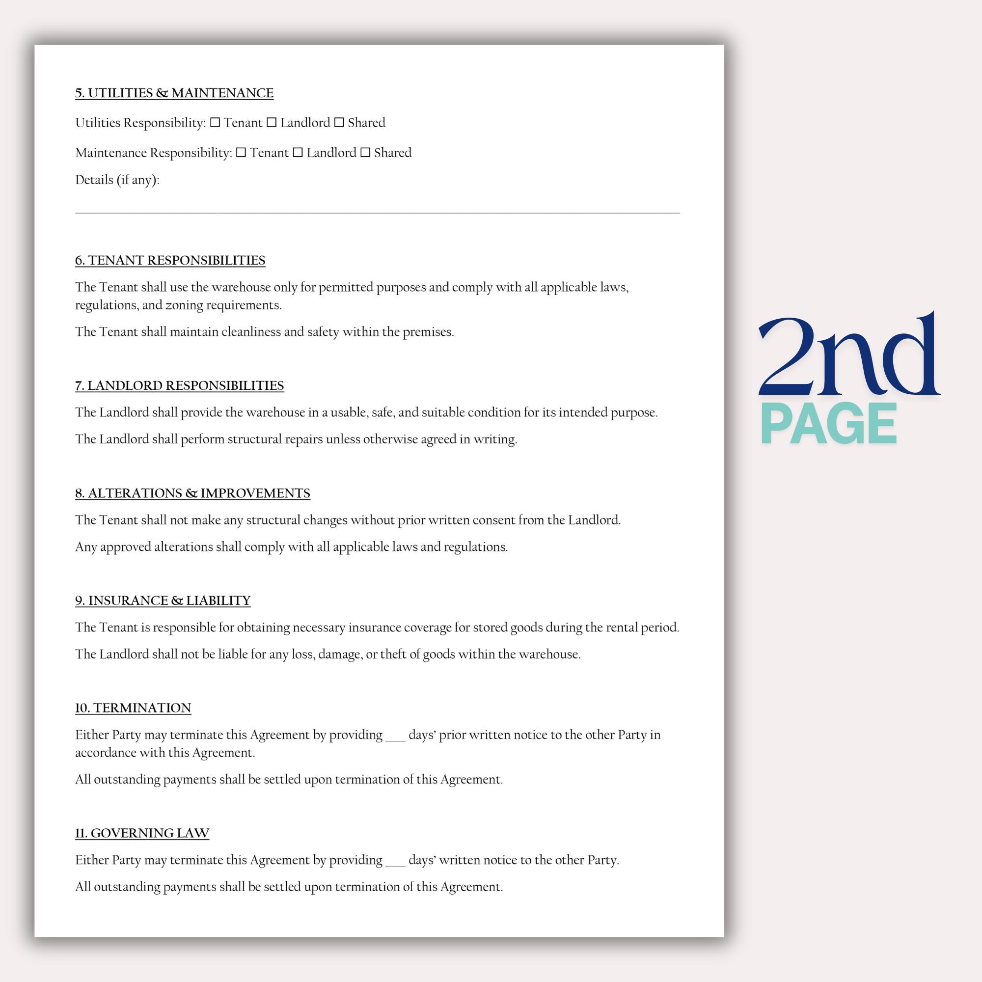 Warehouse Rent Template Warehouse Rental Agreement Template, Commercial Industrial Lease ...