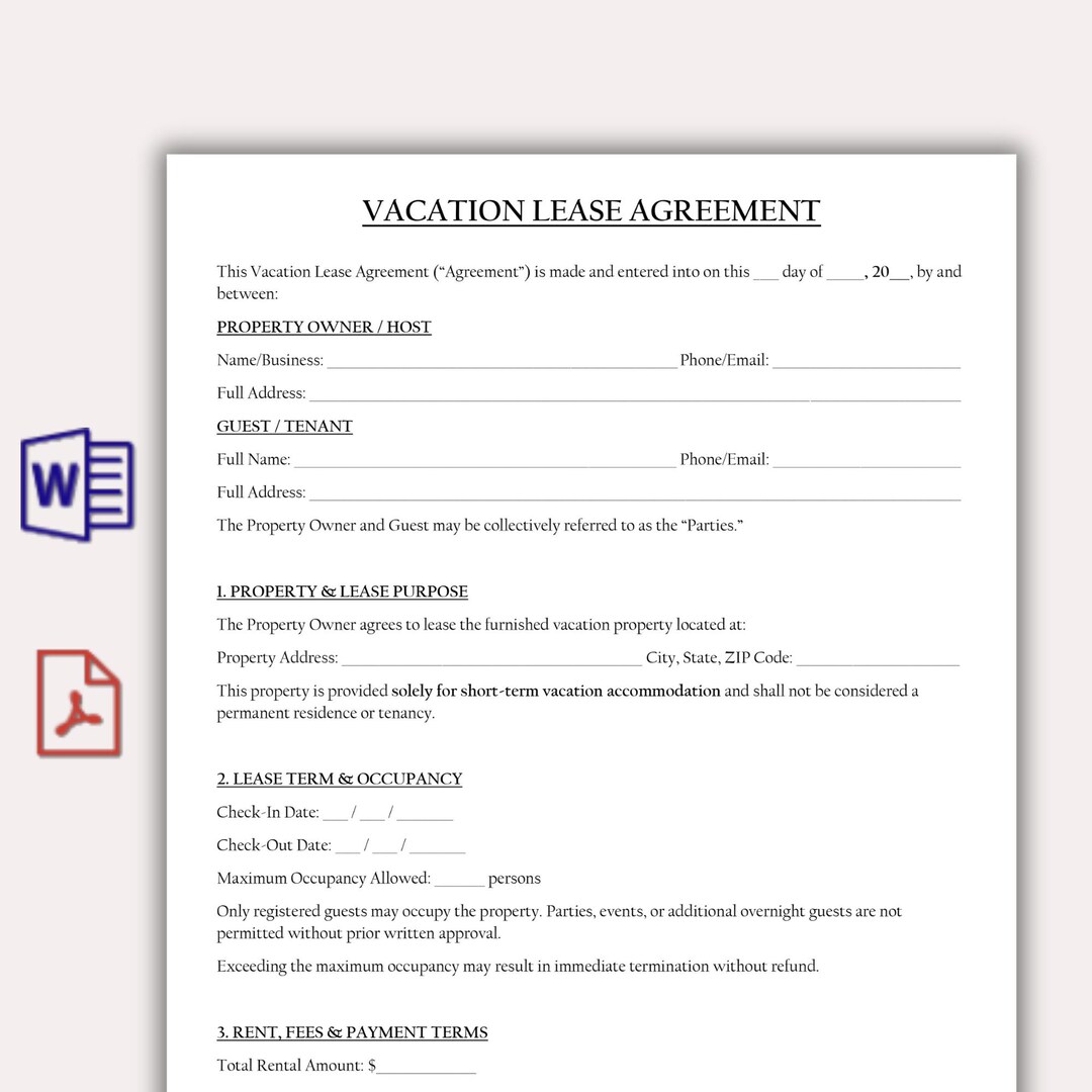 Image 8 for Vacation Rental Lease Agreement Template