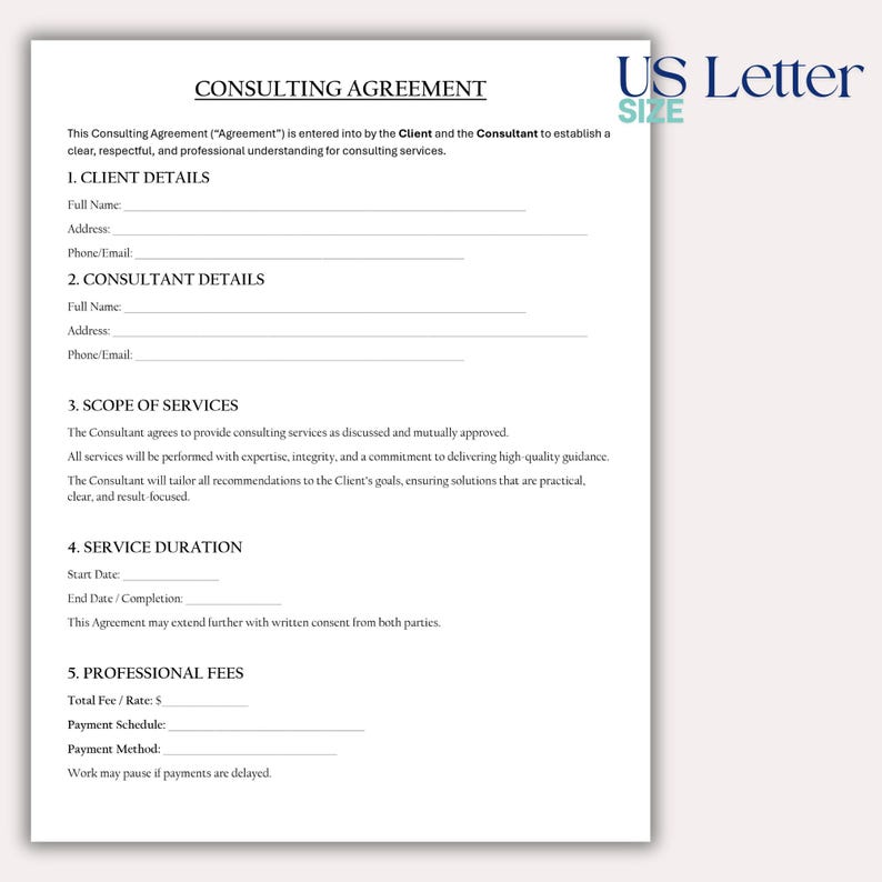 Printable Consulting Agreement Template, Comprehensive Consulting ...
