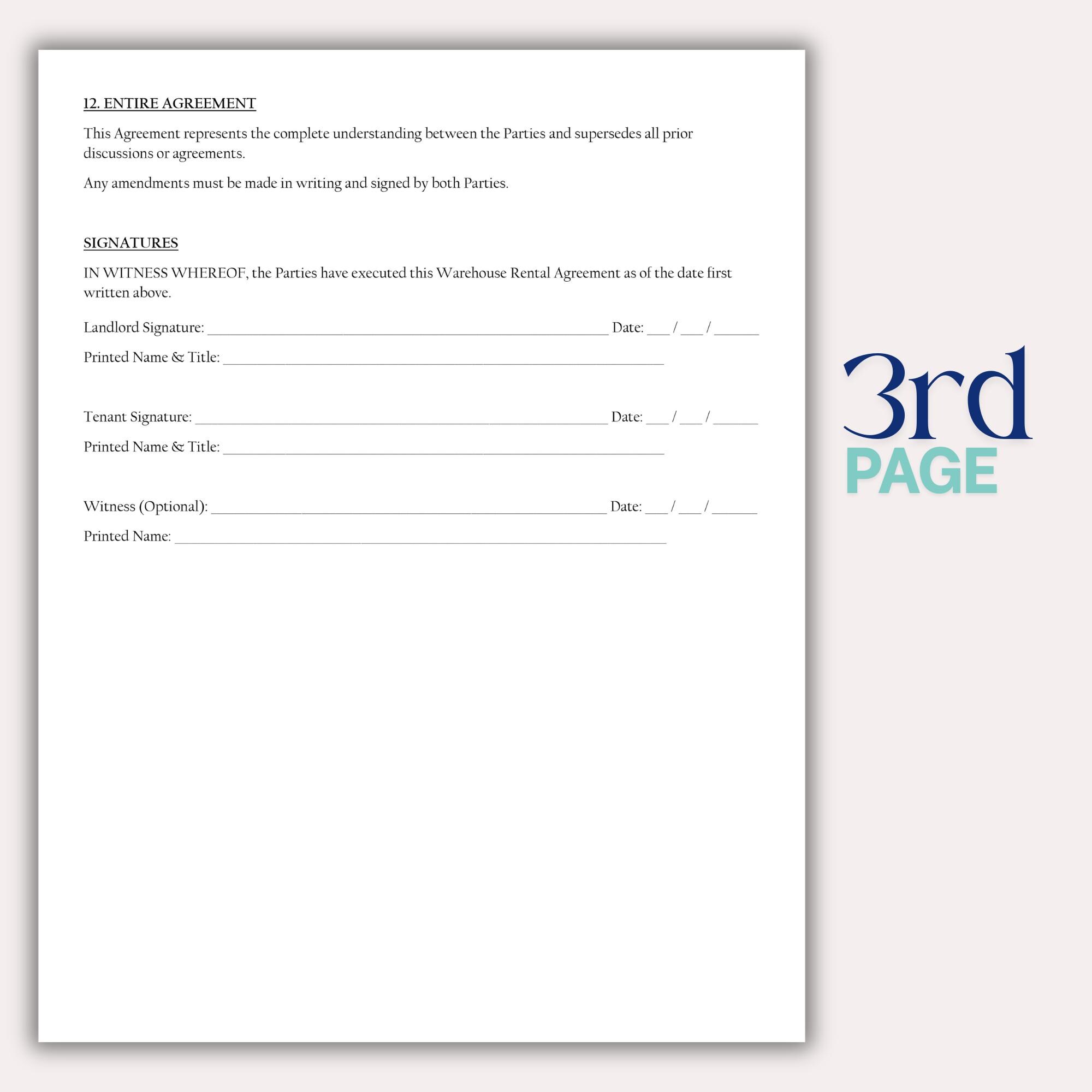 Warehouse Rent Template Warehouse Rental Agreement Template, Commercial Industrial Lease ...