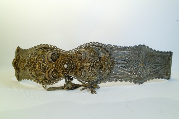 Ottoman Silver Filigree Belt Antique - image 3